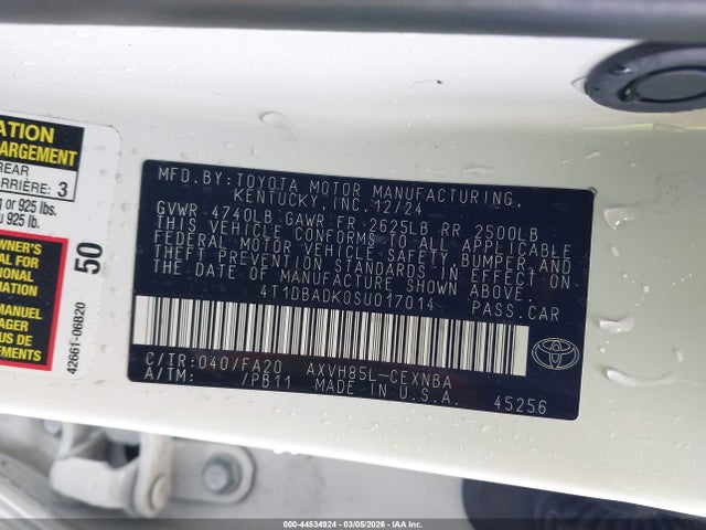 Toyota CAMRY LE 2025 4T1DBADK0SU017014 Image 9