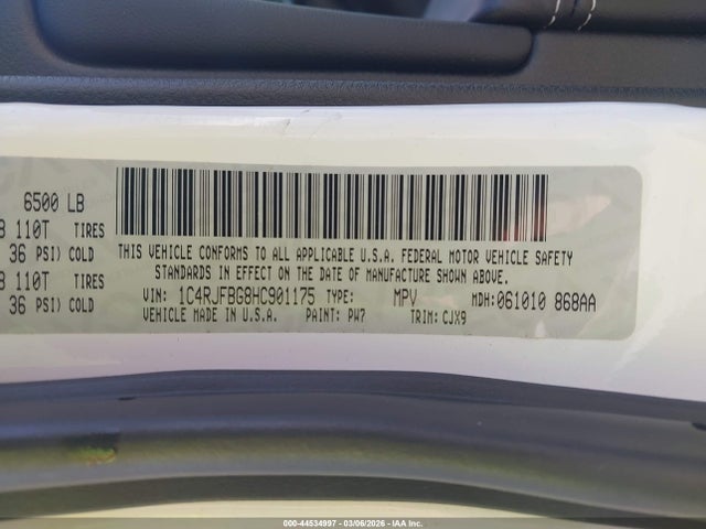 2017 JEEP GRAND CHEROKEE 1C4RJFBG8HC901175 Photo 8