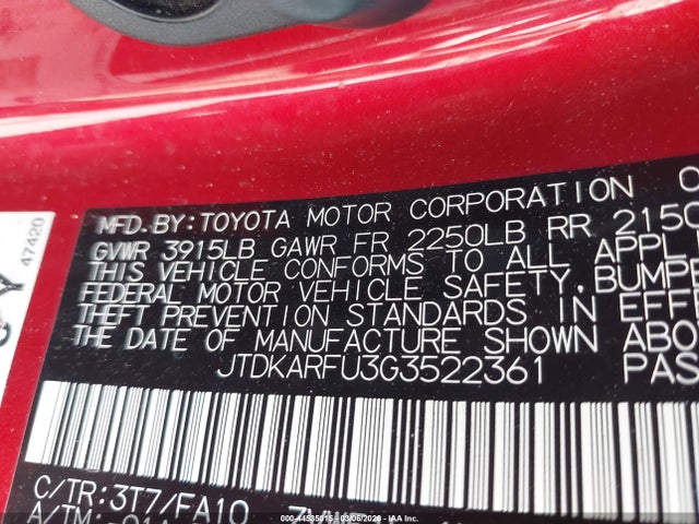 Toyota Prius Three 2016 JTDKARFU3G3522361 Image 9