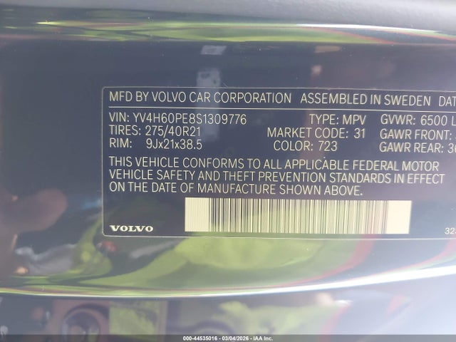 2025 VOLVO XC90 PLUG-IN HYBRID YV4H60PE8S1309776 Photo 8