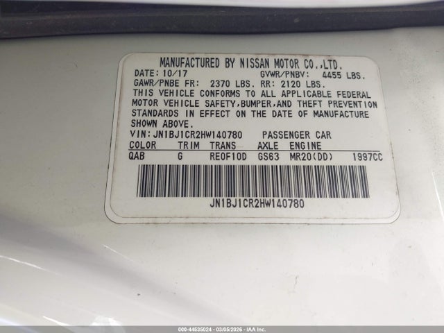 JN1BJ1CR2HW140780 Nissan Rogue Sport Sl