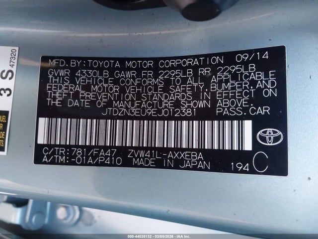 Toyota Prius V Three 2014 JTDZN3EU9EJ012381 Image 9