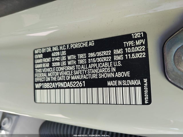 2022 PORSCHE CAYENNE COUPE WP1BB2AY9NDA52261 Photo 8