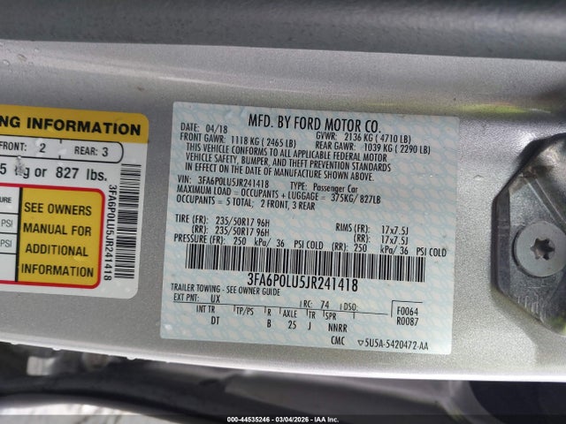 Ford Fusion Hybrid Se 2018 3FA6P0LU5JR241418 Image 9