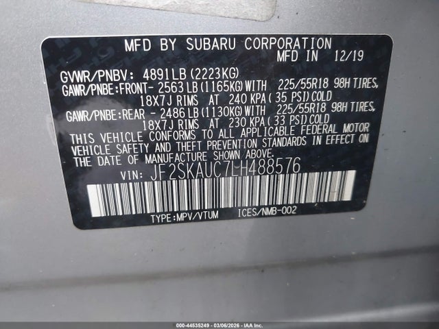 2020 SUBARU FORESTER JF2SKAUC7LH488576 Photo 8