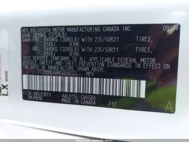 Продаж на аукціоні авто 2024 Lexus Rx 350h Premium Plus, vin: 2T2BBMCA9RC059223, номер лоту: 44535286