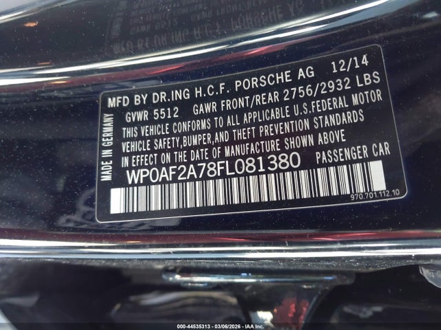 WP0AF2A78FL081380 Porsche Panamera Gts