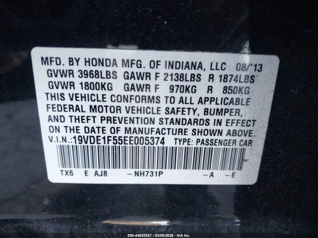 2014 ACURA ILX 19VDE1F55EE005374 Photo 8