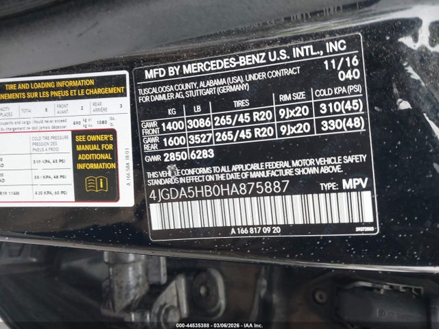 4JGDA5HB0HA875887 Mercedes-Benz Gle 350 4matic