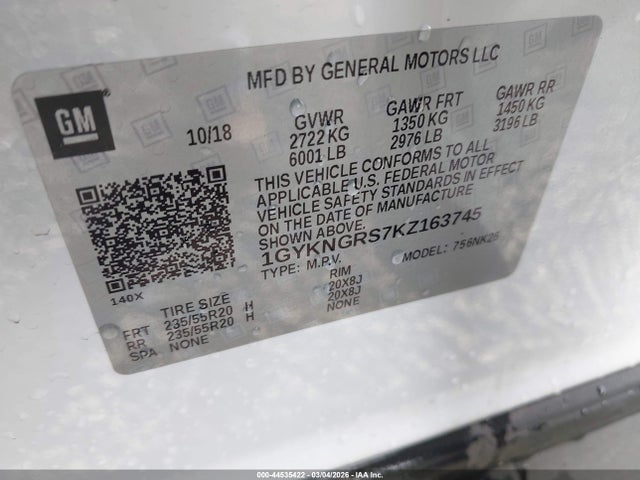 2019 CADILLAC XT5 1GYKNGRS7KZ163745 Photo 8
