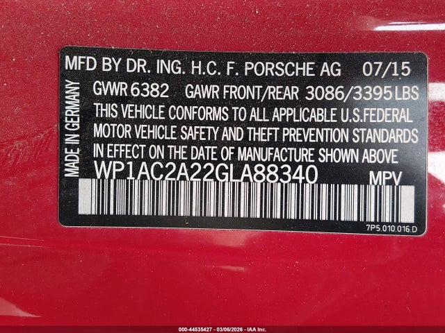 2016 PORSCHE CAYENNE WP1AC2A22GLA88340 Photo 8