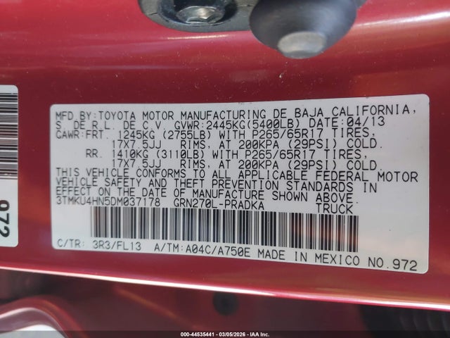 2013 TOYOTA TACOMA 3TMKU4HN5DM037178 Photo 8