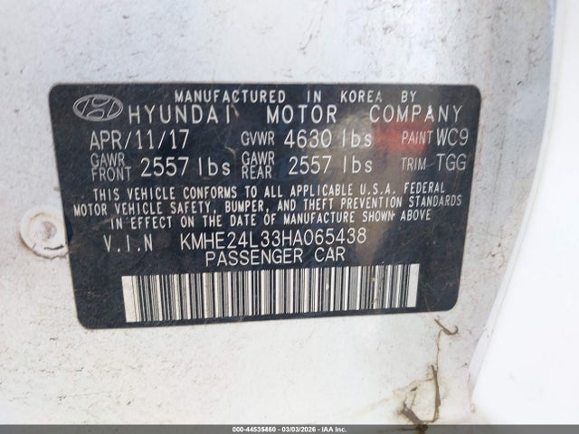 KMHE24L33HA065438 Hyundai Sonata Hybrid Se