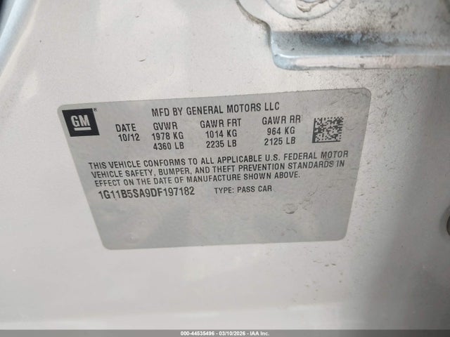 2013 CHEVROLET MALIBU 1G11B5SA9DF197182 Photo 8