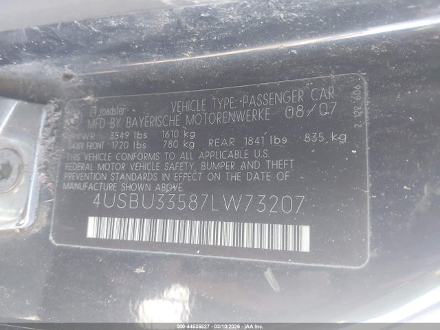 2007 BMW Z4 4USBU33587LW73207 Photo 8