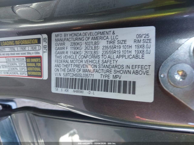 Продажа на аукционе авто 2025 Acura Rdx Technology Package, vin: 5J8TC2H50SL035771, номер лота: 44535575