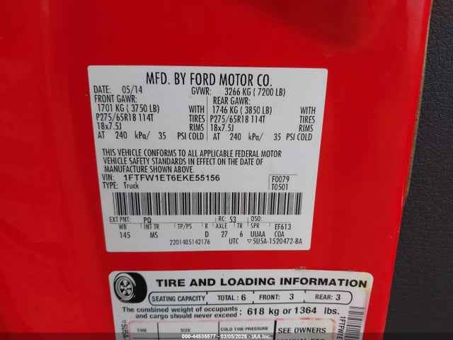 Ford F-150 Xlt 2014 1FTFW1ET6EKE55156 Image 9