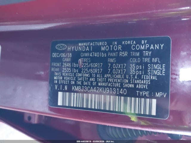 Hyundai Tucson Value 2019 KM8J3CA42KU913140 Image 9
