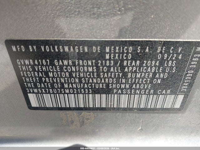 3VW5X7BU7SM021533 Volkswagen Jetta 1.5t S