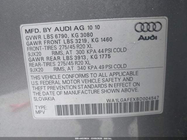2011 AUDI Q7 WA1LGAFEXBD004547 Photo 8