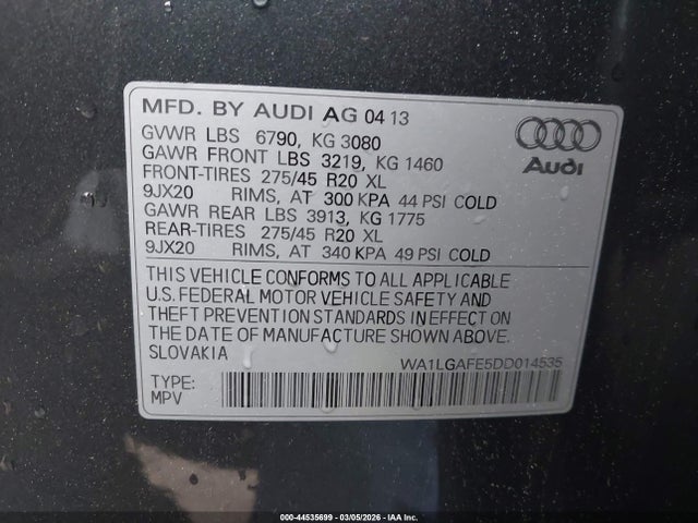 2013 AUDI Q7 WA1LGAFE5DD014535 Photo 8