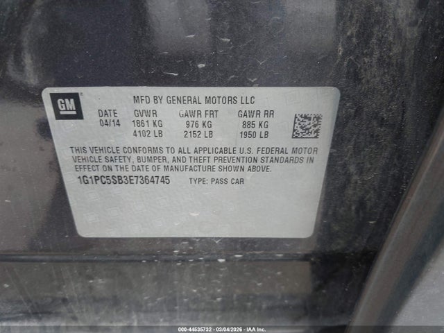 Chevrolet Cruze 1lt Auto 2014 1G1PC5SB3E7364745 Image 9