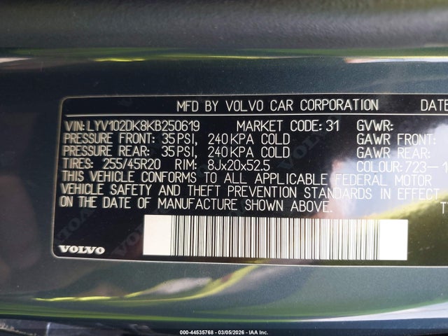 2019 VOLVO XC60 LYV102DK8KB250619 Photo 8