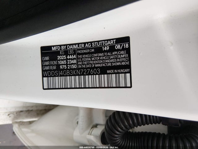 Продаж на аукціоні авто 2019 Mercedes-benz Cla 250 4matic, vin: WDDSJ4GB3KN727603, номер лоту: 44535769
