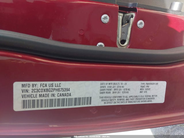 Продажа на аукционе авто 2023 Dodge Charger Sxt, vin: 2C3CDXBG2PH675394, номер лота: 44535776