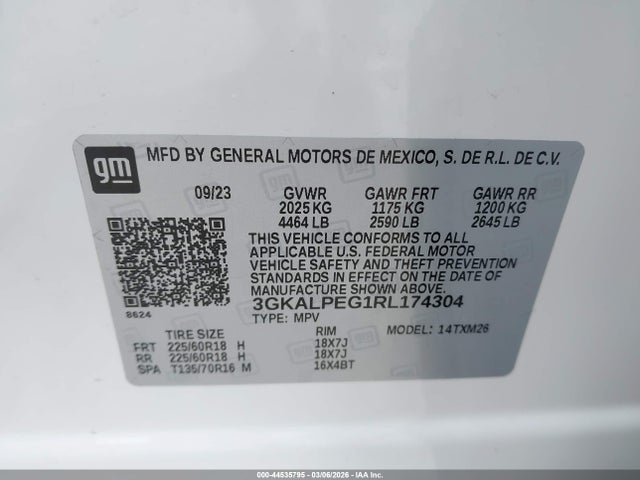 2024 Gmc Terrain Fwd Slt მანქანა იყიდება აუქციონზე, vin: 3GKALPEG1RL174304, აუქციონის ნომერი: 44535795