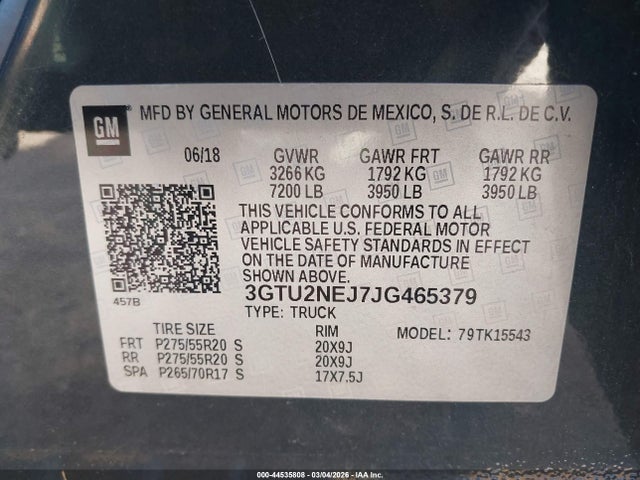 3GTU2NEJ7JG465379 GMC Sierra 1500 Slt