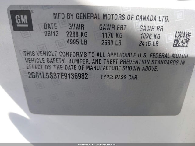 Продаж на аукціоні авто 2014 Cadillac Xts Standard, vin: 2G61L5S37E9136982, номер лоту: 44535824