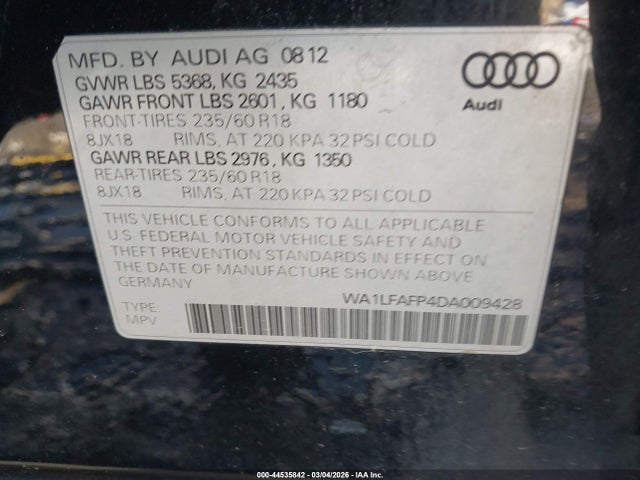 2013 AUDI Q5 WA1LFAFP4DA009428 Photo 8