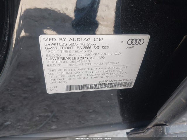 2017 AUDI Q5 WA1D7AFP6HA091041 Photo 8