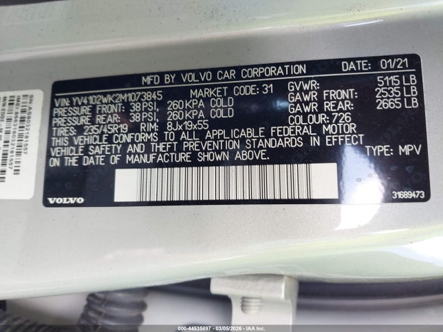 2021 VOLVO V60 CROSS COUNTRY YV4102WK2M1073845 Photo 8