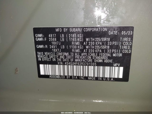 Продаж на аукціоні авто 2024 Subaru Crosstrek Sport, vin: 4S4GUHF62R3701305, номер лоту: 44535905