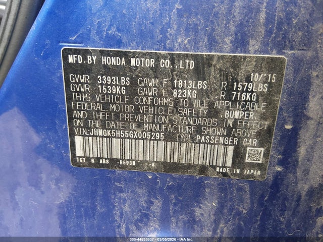 2016 HONDA FIT JHMGK5H55GX005295 Photo 8