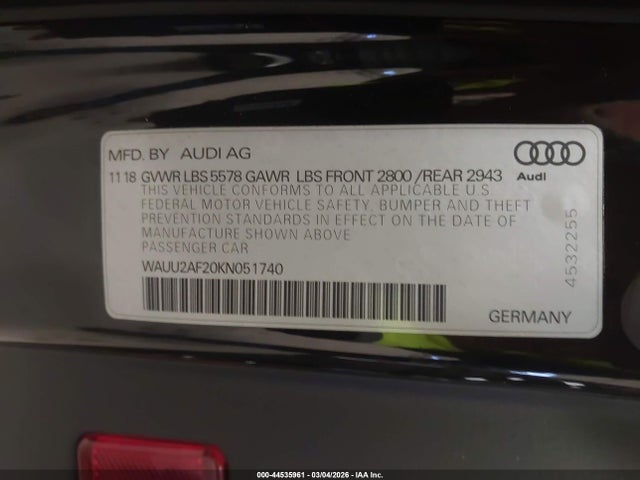 2019 AUDI A7 WAUU2AF20KN051740 Photo 8