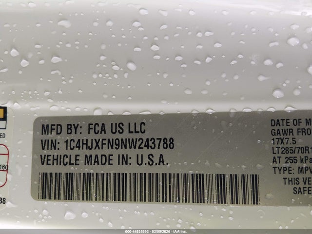 2022 JEEP WRANGLER UNLIMITED 1C4HJXFN9NW243788 Photo 8