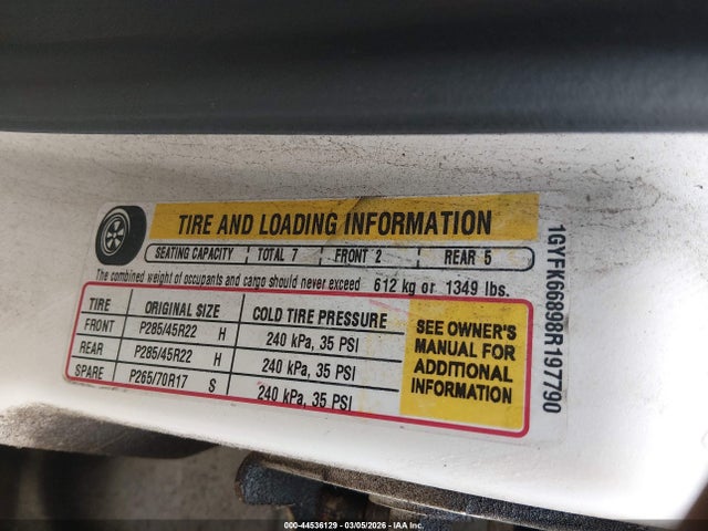 2008 CADILLAC ESCALADE ESV 1GYFK66898R197790 Photo 8