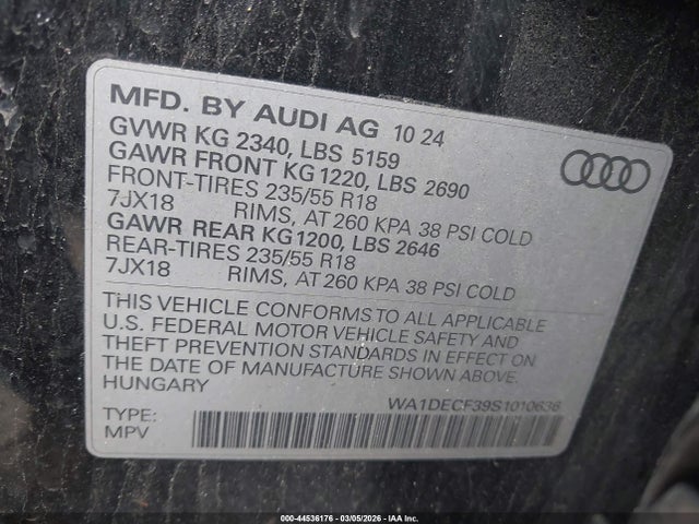 2025 AUDI Q3 WA1DECF39S1010636 Photo 8