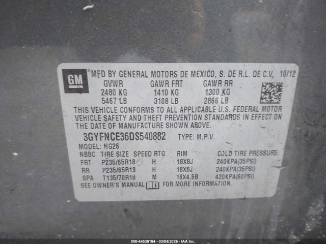 2013 CADILLAC SRX 3GYFNCE36DS540882 Photo 8