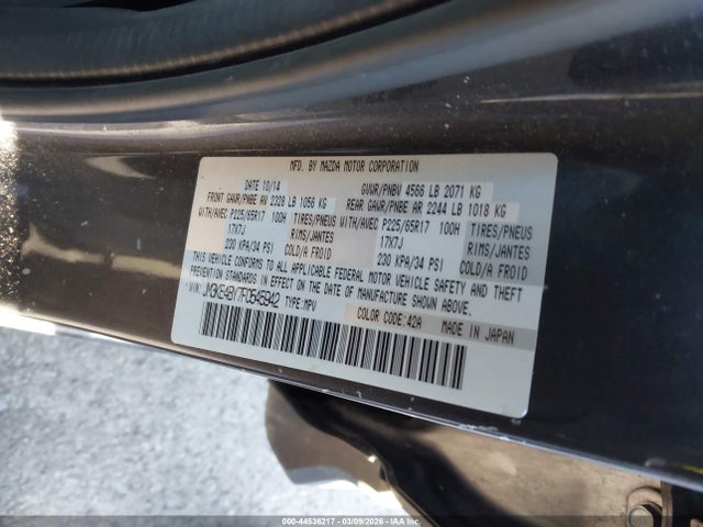 44536217 :رقم المزاد ، JM3KE4BY7F0545942 vin ، 2015 Mazda Cx-5 Sport مزاد بيع