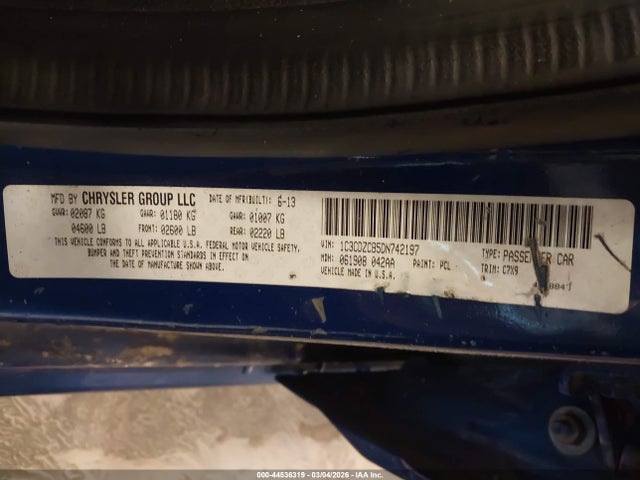 Продажа на аукционе авто 2013 Dodge Avenger Sxt, vin: 1C3CDZCB5DN742197, номер лота: 44536319