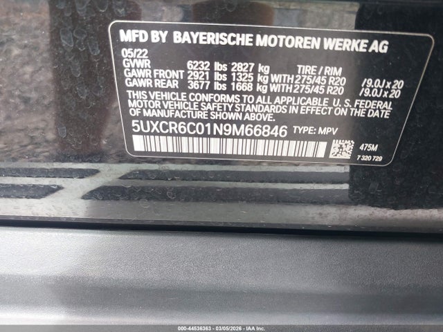 2022 BMW X5 5UXCR6C01N9M66846 Photo 8