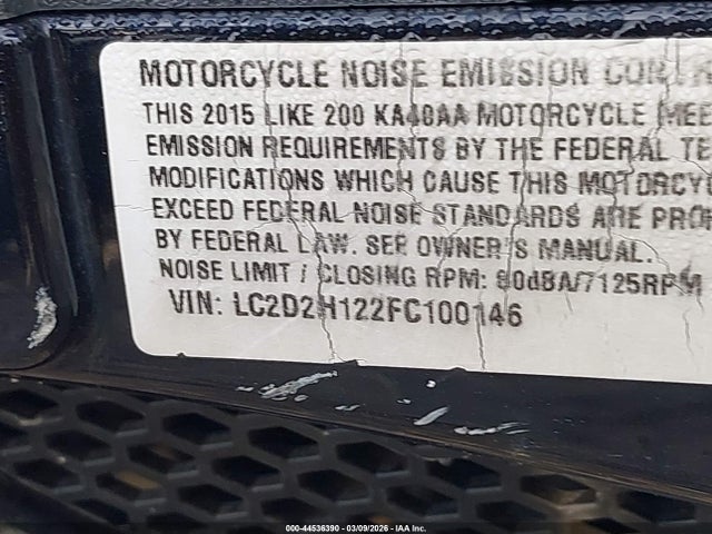 Kymco Usa Inc Like 200i 2015 LC2D2H122FC100146 Image 10