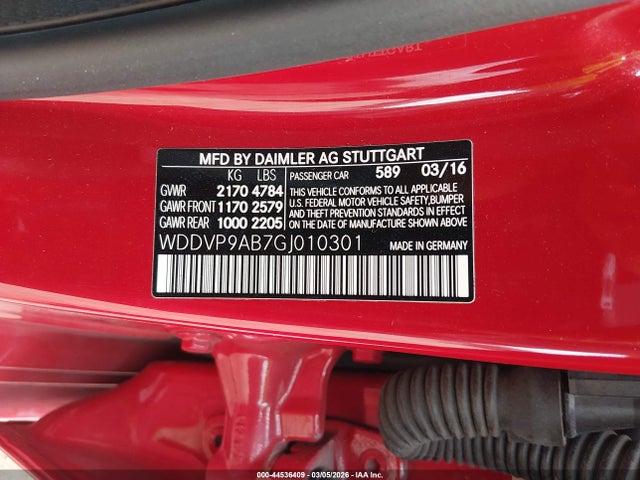 Продажа на аукционе авто 2016 Mercedes-benz B 250e, vin: WDDVP9AB7GJ010301, номер лота: 44536409