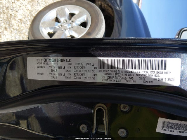 Продажа на аукционе авто 2015 Ram 1500 Big Horn, vin: 1C6RR7LT6FS526617, номер лота: 44536427