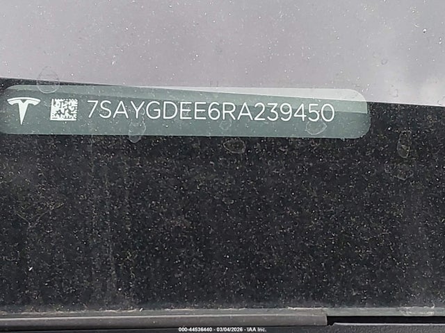 44536440 :رقم المزاد ، 7SAYGDEE6RA239450 vin ، 2024 Tesla Model Y Long Range Dual Motor All-wheel Drive مزاد بيع