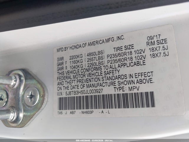 2018 ACURA RDX 5J8TB3H50JL003927 Photo 8